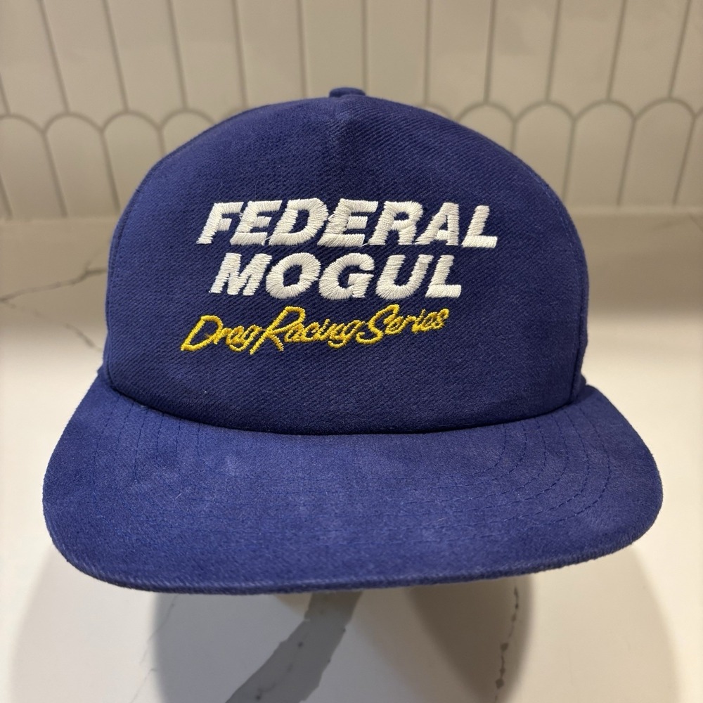 Vintage 90s Racing Hat Federal Mogul Drag Racing Series Embroidered SnapBack Cap